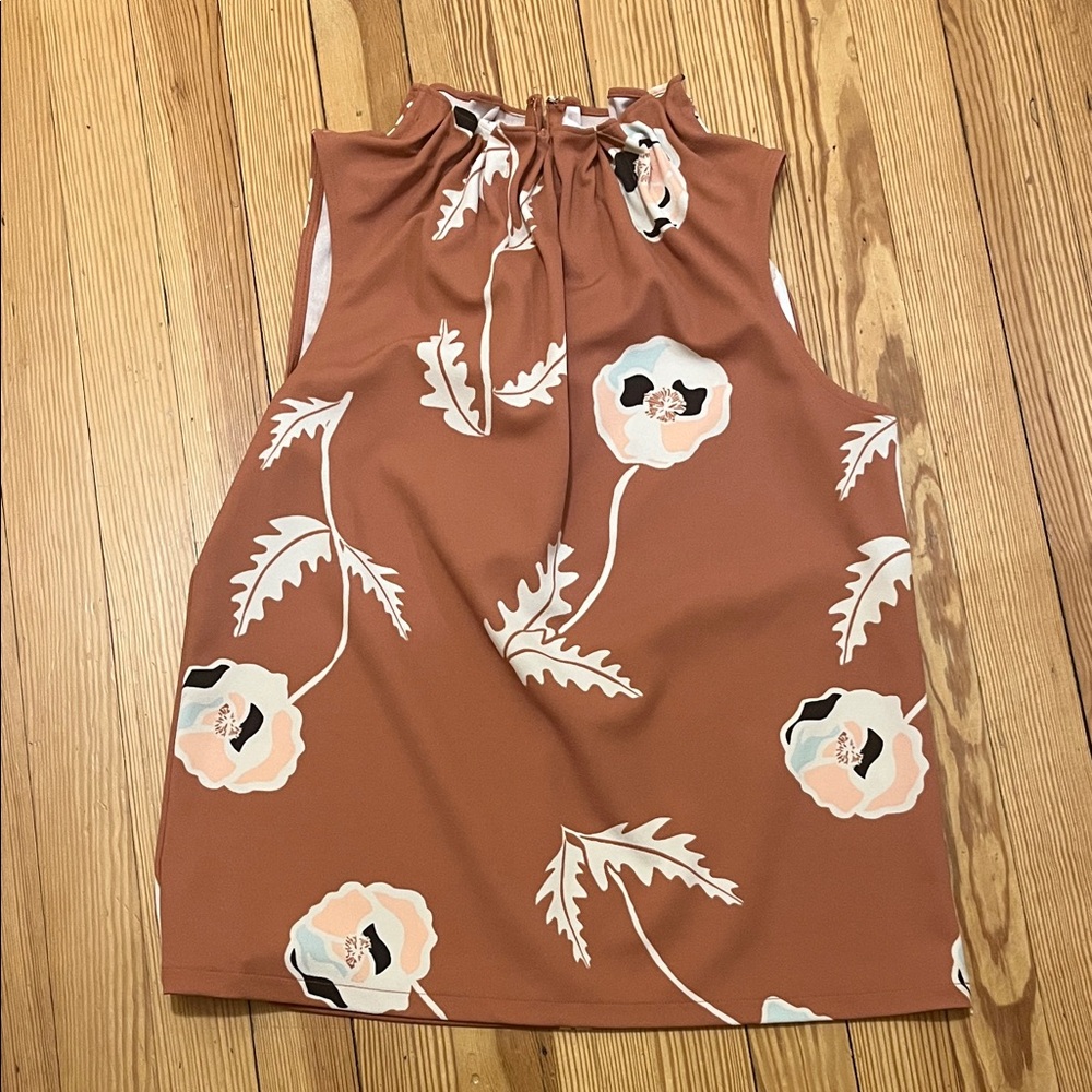 Ann Taylor Brown and White Floral Top